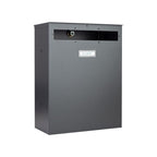 Large Letterbox Gate Mounted Rear Acess   Magnum   Galvanised Steel Dark Grey   Without Letterplate