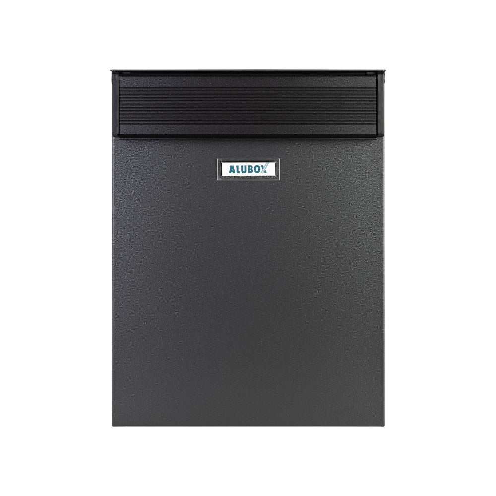 Large Letterbox Gate Mounted Rear Acess   Magnum   Galvanised Steel Dark Grey