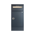 Letter And Parcel Box For Flats And Offices   Starling Single With Base   Anthracite Grey   Combination Lock