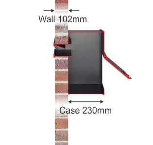 Stamford Through the Wall letterbox 102 wall case diagram