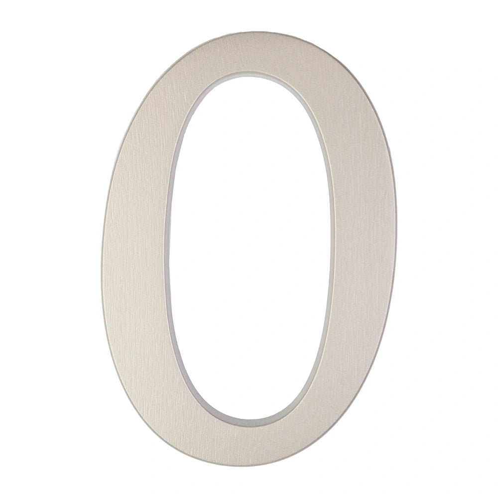 Modern House Numbers 0 Silver