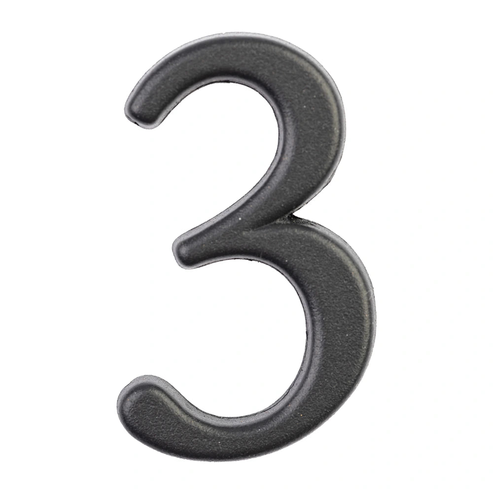 Modern House Numbers 3 Graphite Small
