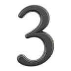 Modern House Numbers 3 Graphite Small