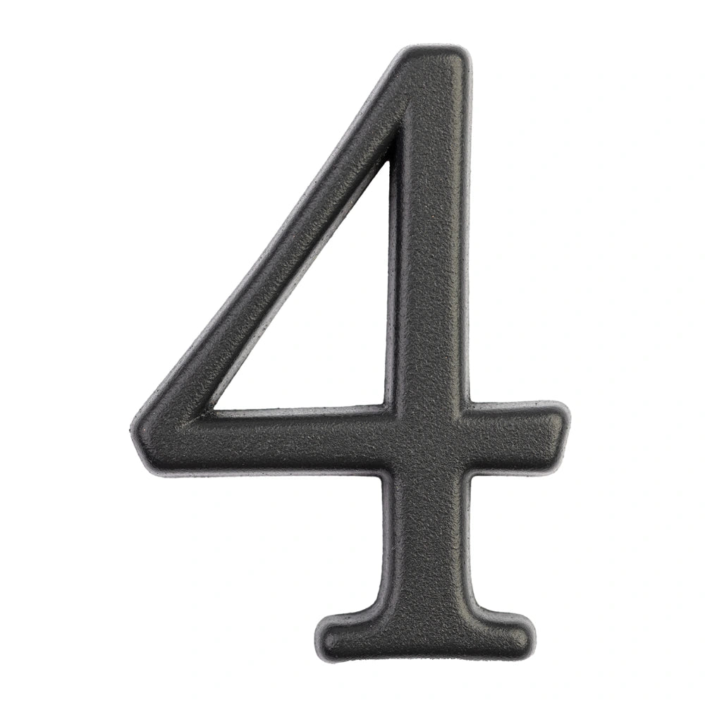 Modern House Numbers 4 Graphite Small