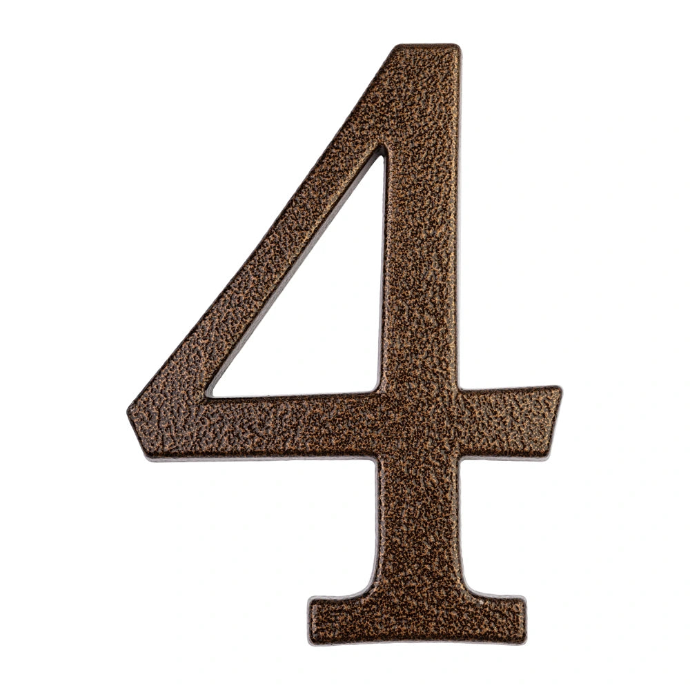 Modern House Numbers 4 Bronze