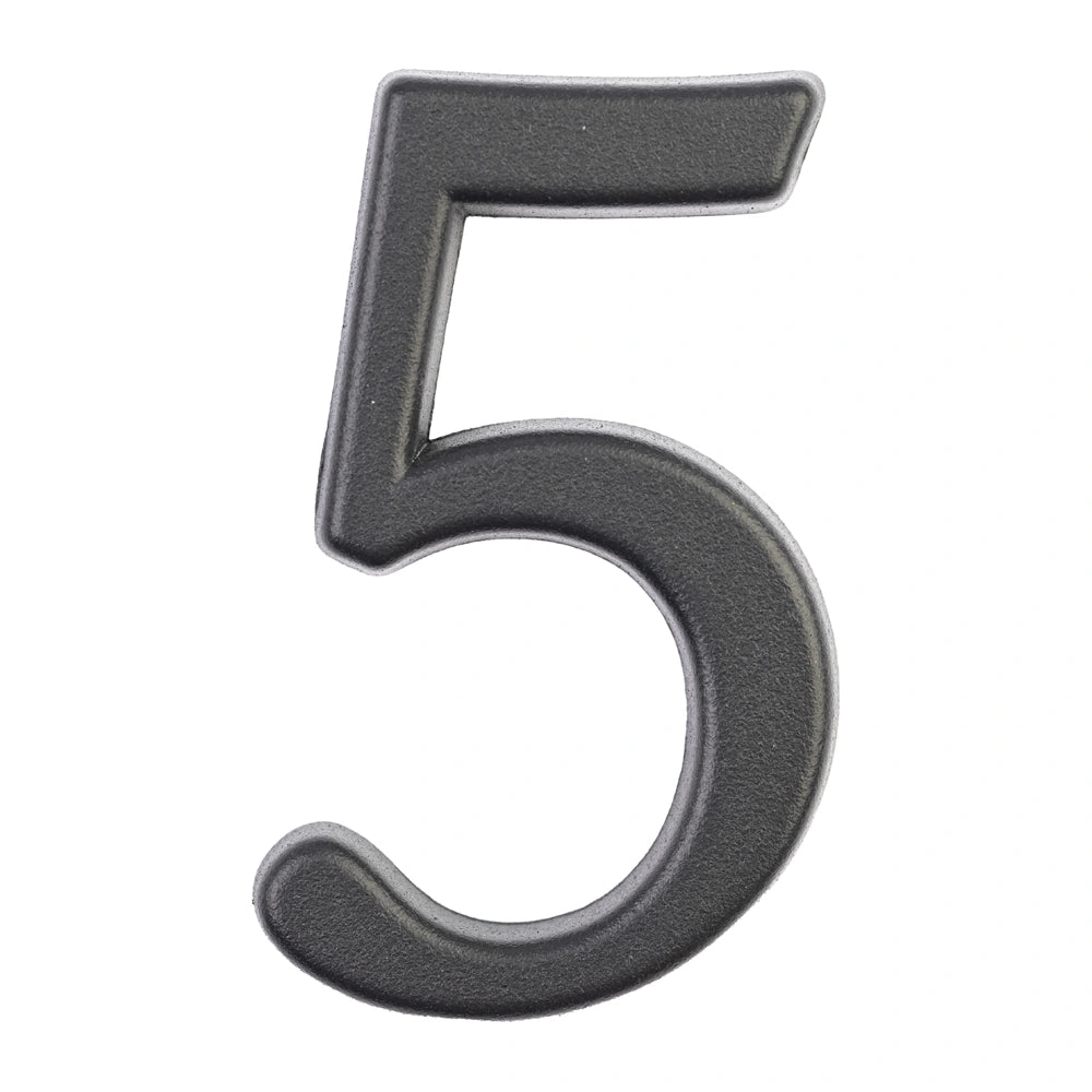 Modern House Numbers 5 Graphite Small
