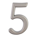 Modern House Numbers 5 Silver Small