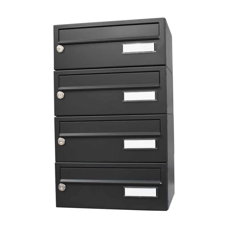 City Hall LBD-015 Recess Mounted Post Boxes with Trim Anthracite Grey RAL 7016