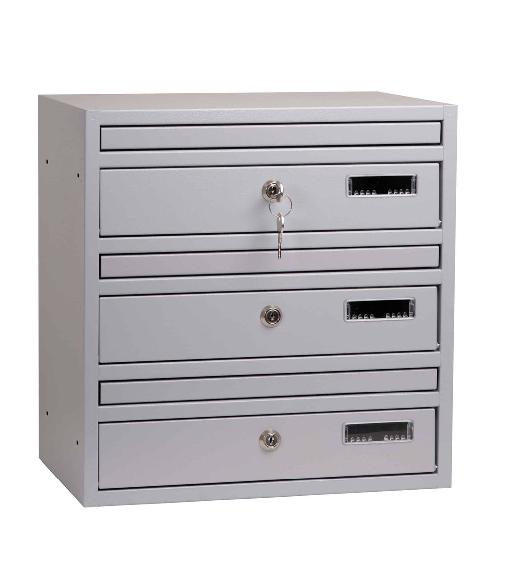 Bank Of 3 Wall Mounted Letter Boxes