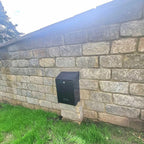 Through Wall Post Box Large Locking Cast Aluminium Weatherproof in Black - Rolle/Nero