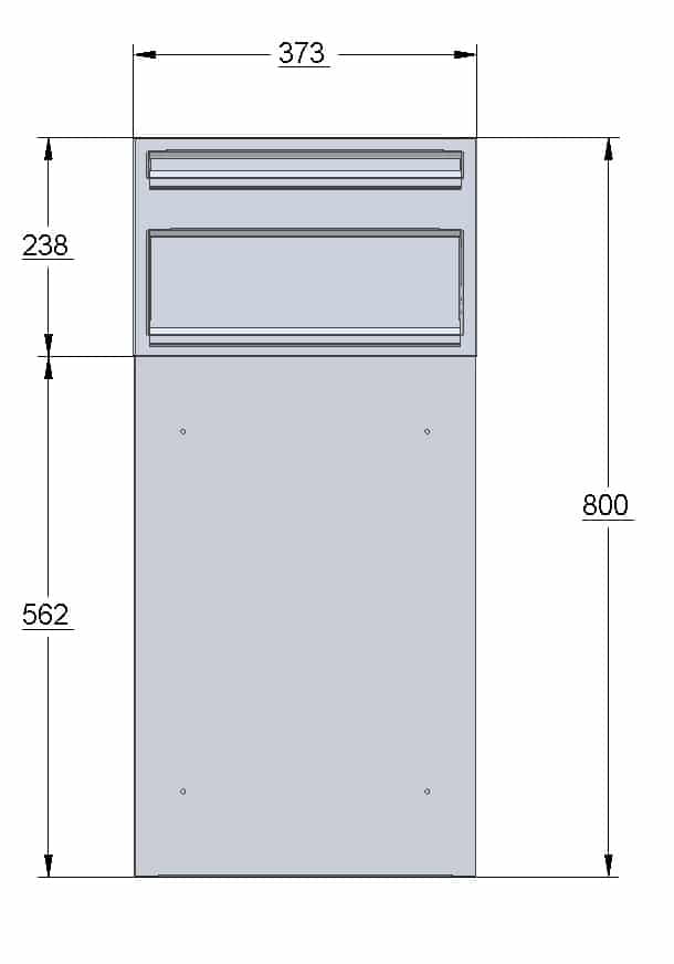 Parcel Delivery Box Sigma Front Dimensons.