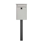 Post Mounted External Post Box Albert Light Grey