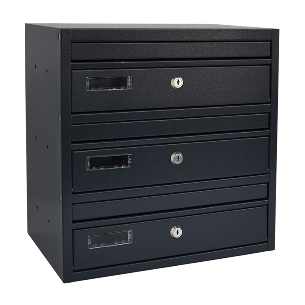 Post Boxes For Flats E1 Urban Easy Anthracite Grey Bank Of 3