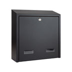 Rear Access Letterbox For Gates And Fences   W3 6 Black Matt Angled