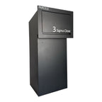 Rear Access Parcel Box For Gates And Fences   Sigma Paco VE2   Anthracite Grey   Side Angle