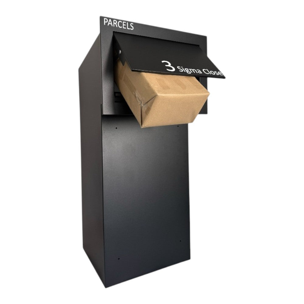 Rear Access Parcel Box For Gates And Fences   Sigma Paco VE2   Whole   Side Open