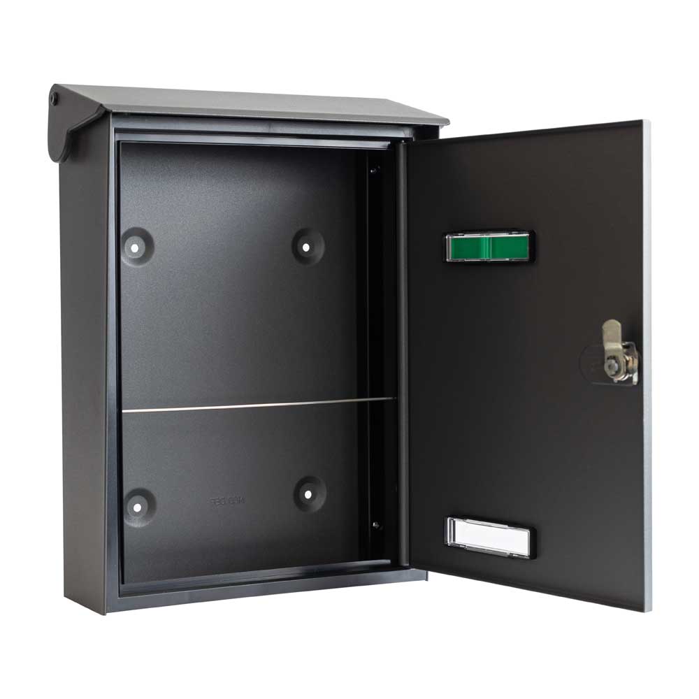 San Zenone Wall Mounted External Post Box Graphite Grey