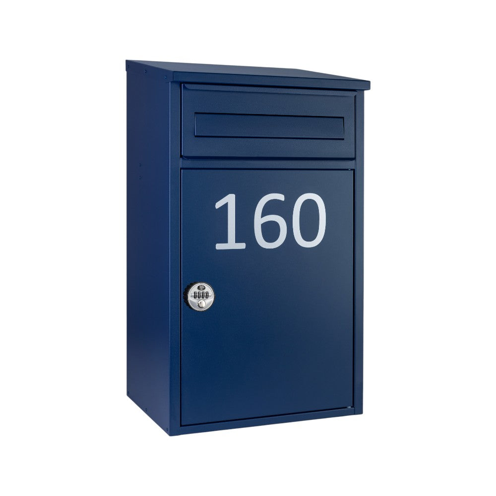 Secure Letter And Parcel Box For Flats And Offices   Starling   Oxford Blue With Combination Lock