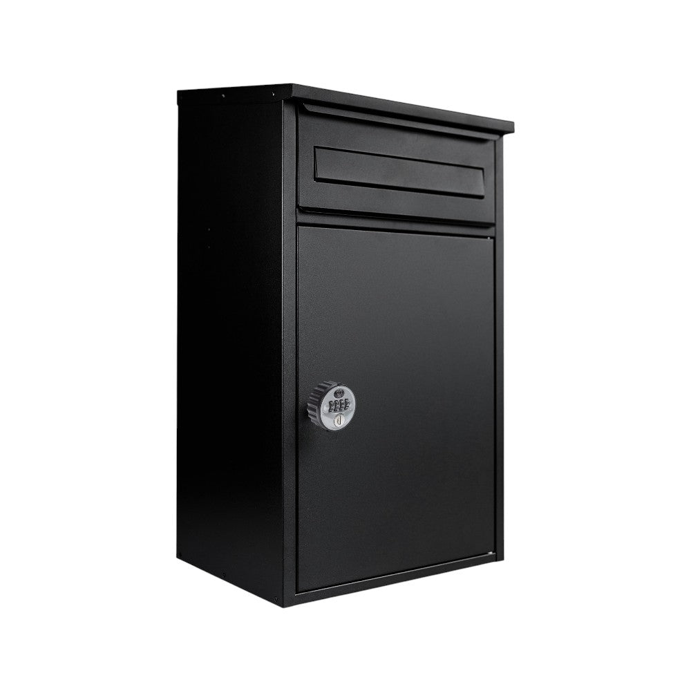 Secure Lockable Outdoor Wall Mounted Parcel Box   Woodpecker In Black   Combination Lock Variant.jpg