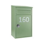 Secure Lockable Outdoor Wall Mounted Parcel Box   Woodpecker In Pale Green   Combination Lock Variant