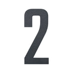 Stylish 3D House Numbers   Stainless Steel Powder Coated Anthracite Grey   Number 2