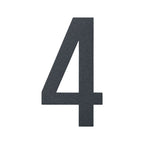Stylish 3D House Numbers   Stainless Steel Powder Coated Anthracite Grey   Number 4