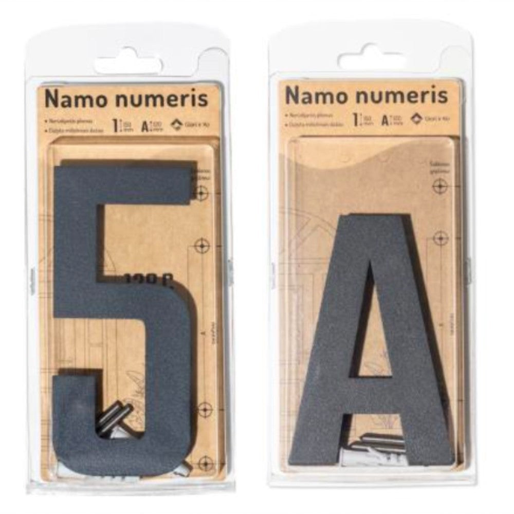 Stylish Stainless Steel House Numbers   Anthracite Grey RAL 7016_Numbers Letters_Packaged