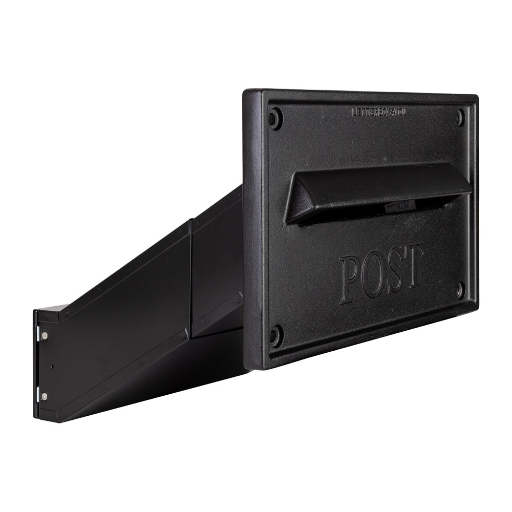 Through The Wall Letterbox 330-500mm with Cast Plate LDD-042 Nero