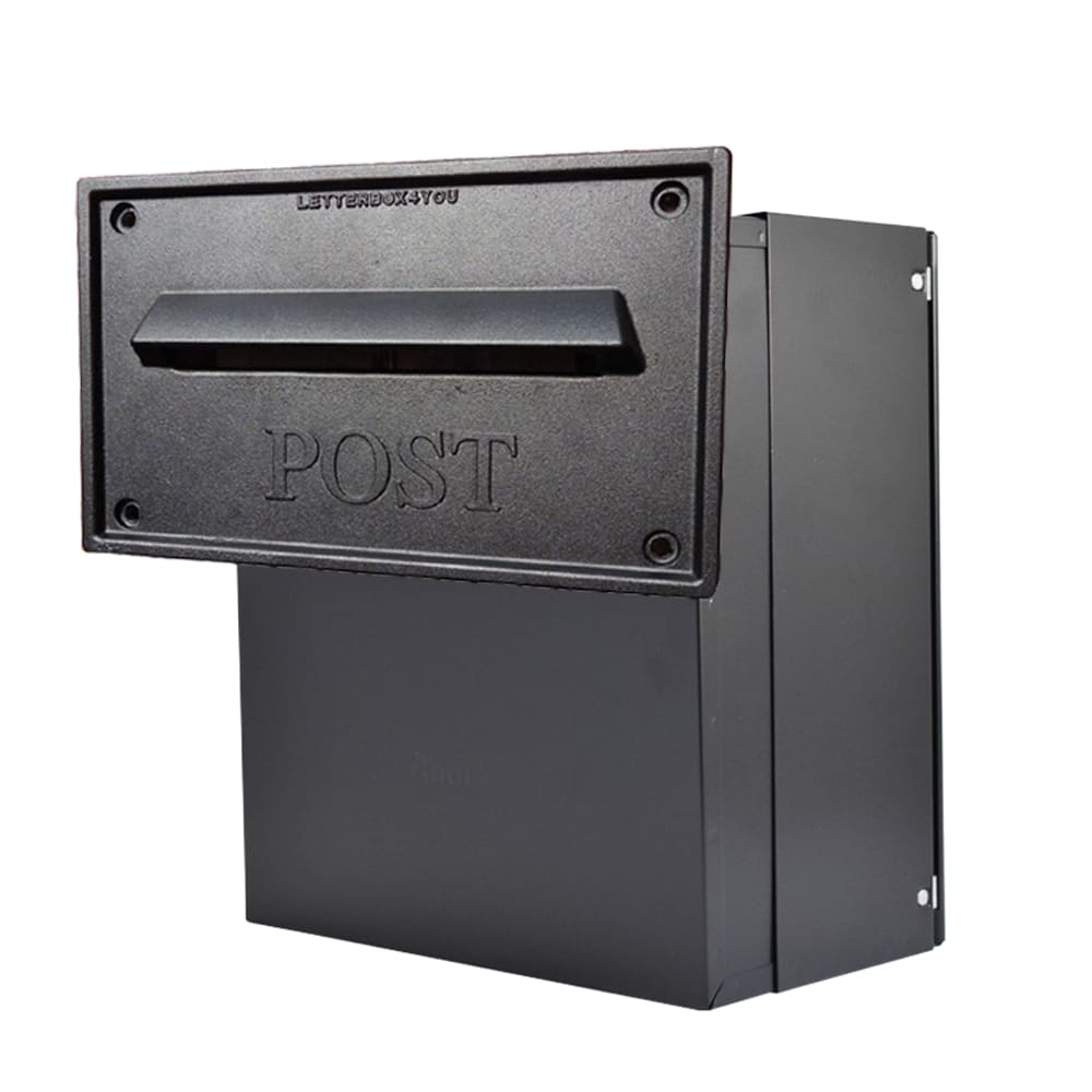 Through The Wall Post Box LFD 041 Black Nero Letterplate
