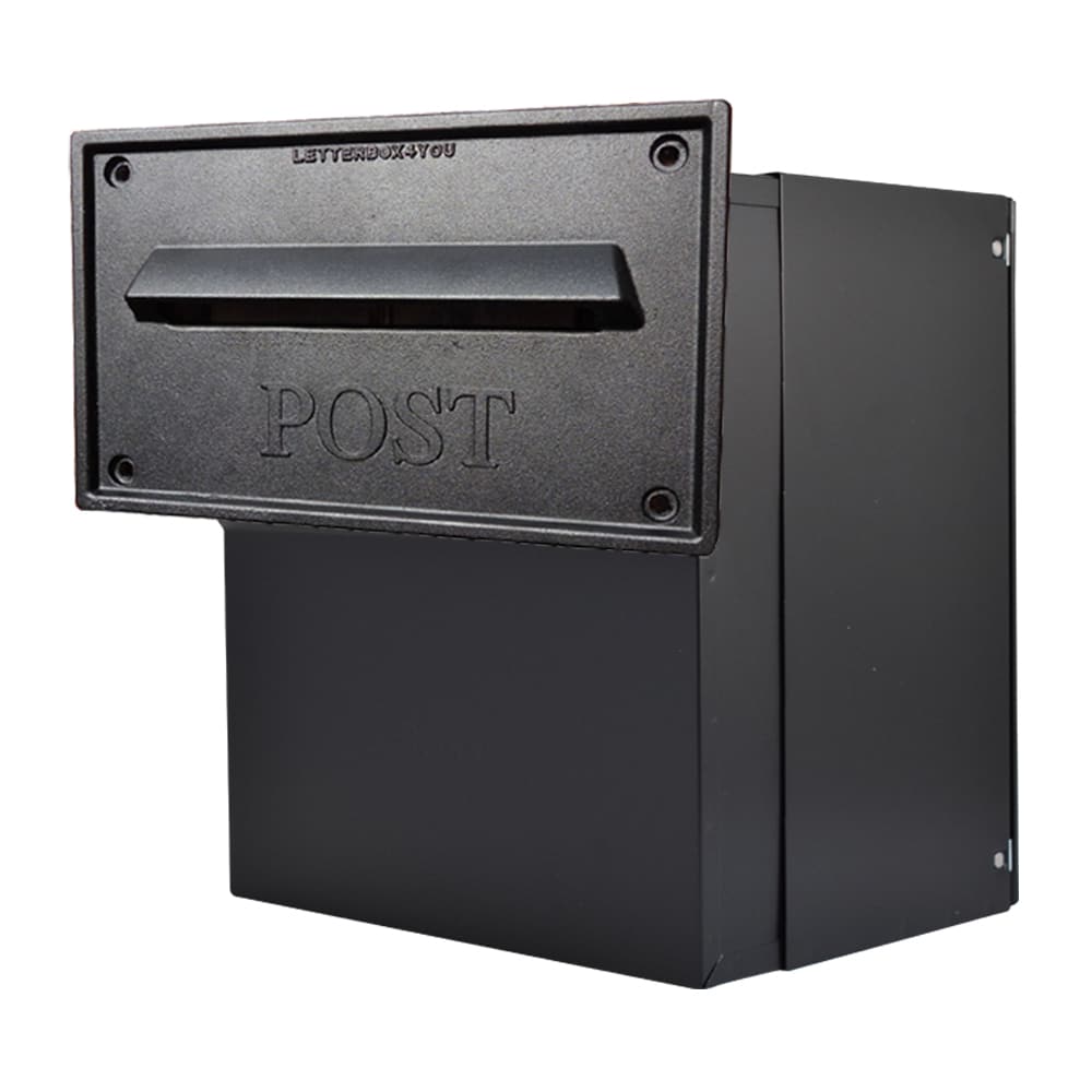 Through The Wall Post Box LFD 042 Black Nero Letterplate