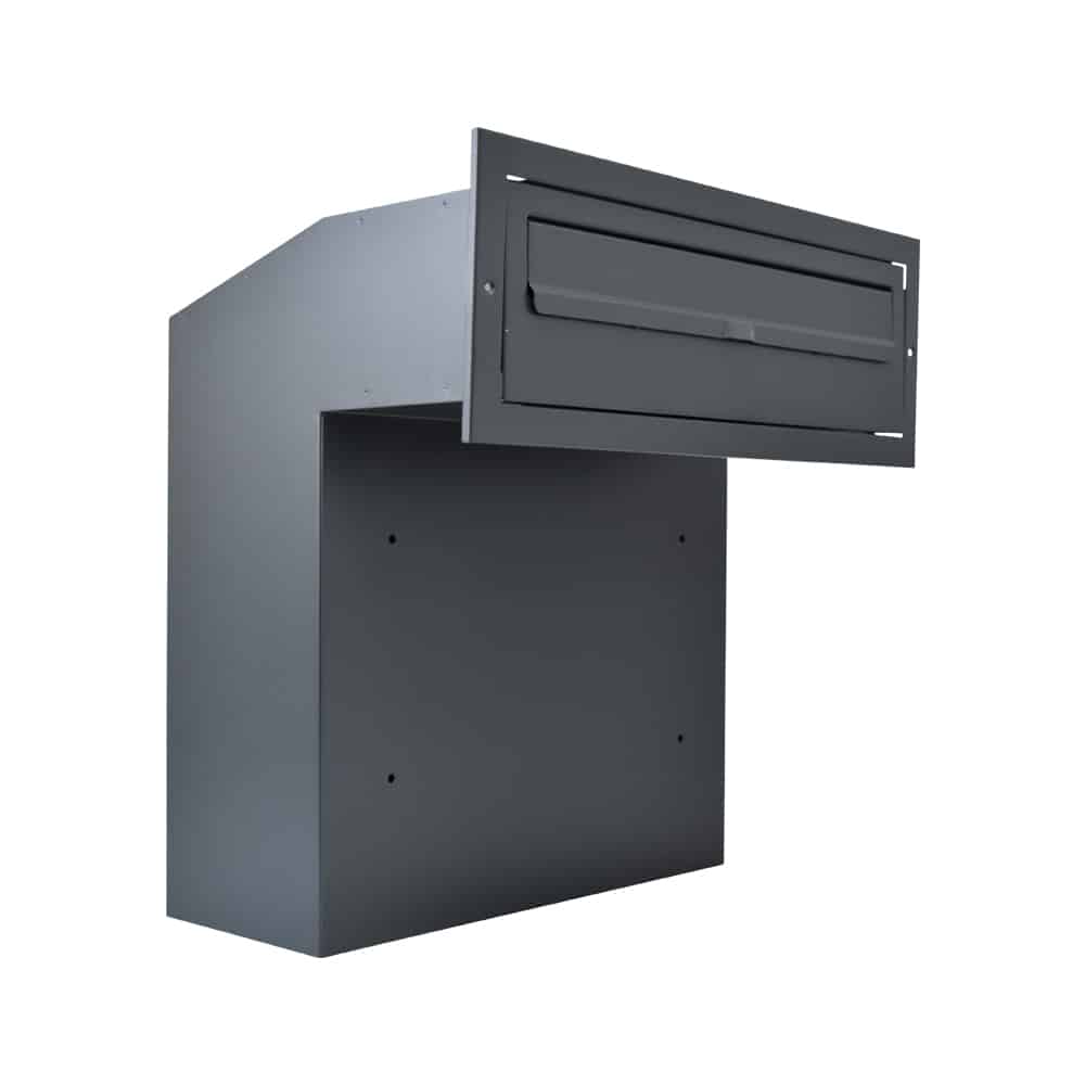Through The Wall Post Box In Dark Grey W3 4 XL