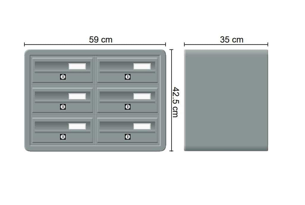 Tocco Di Italia Modular 270 Wall Mounted Post Boxes for Flats Anodized Silver
