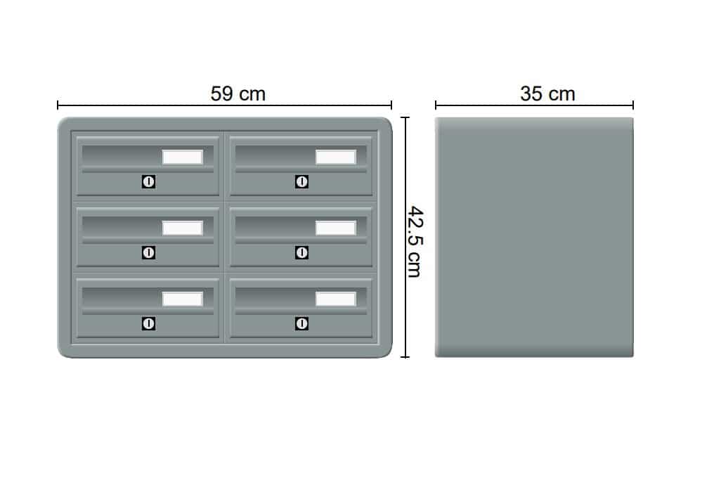 Tocco Di Italia Modular 270 Wall Mounted Letterboxes for Flats Anthracite Grey