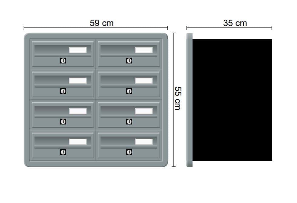 Tocco Di Italia Modular 270 2x4 Recess Mounted Post Boxes For Flats