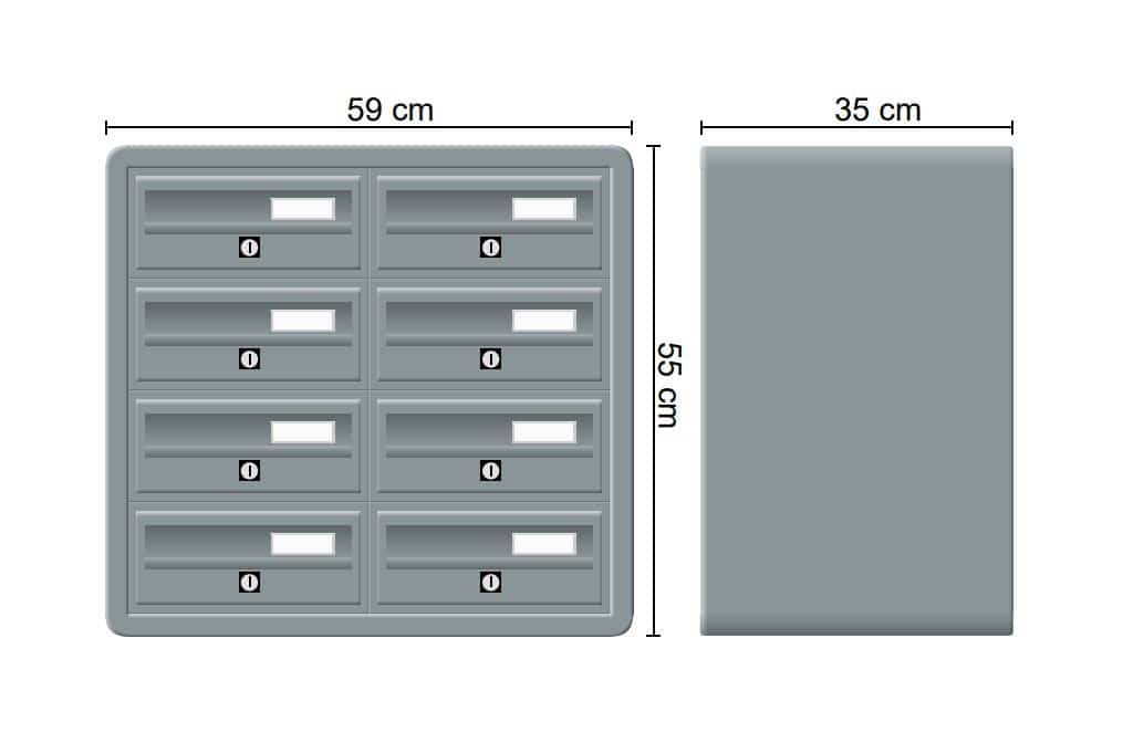 Tocco Di Italia Modular 270 Wall Mounted Letterboxes for Flats Anthracite Grey