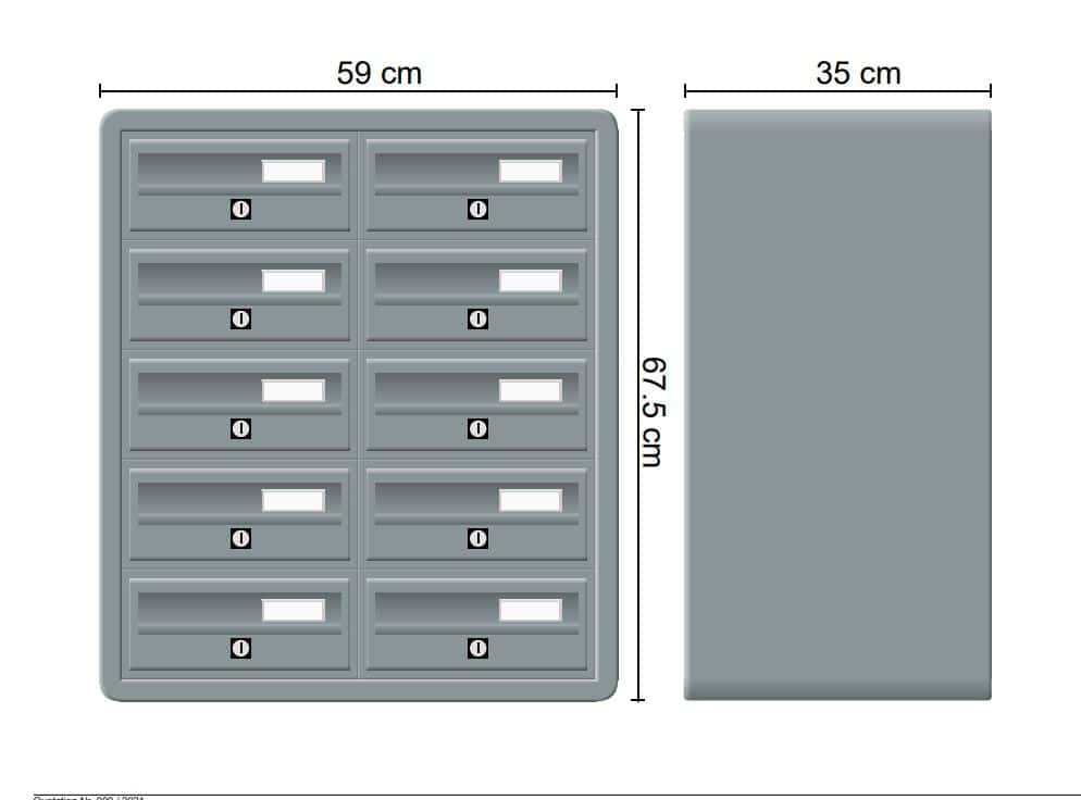 Tocco Di Italia Modular 270 Wall Mounted Letterboxes for Flats Anthracite Grey