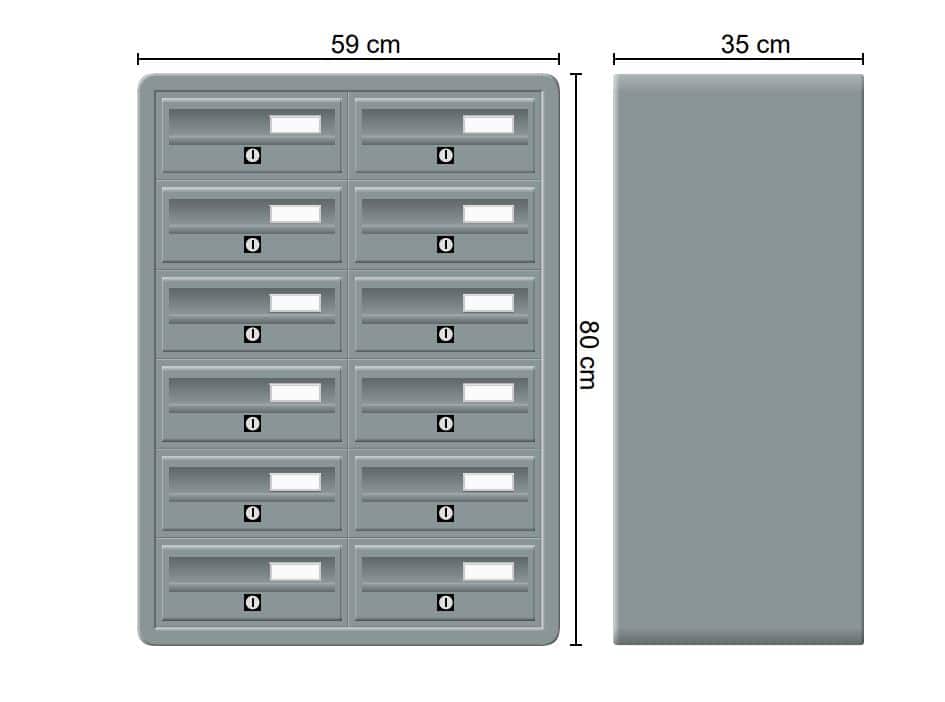 Tocco Di Italia Modular 270 Wall Mounted Letterboxes for Flats Anthracite Grey