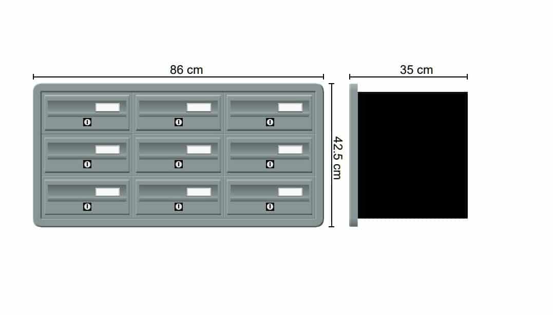 Tocco Di Italia Modular 270 3x3 Recess Mounted Post Boxes For Flats