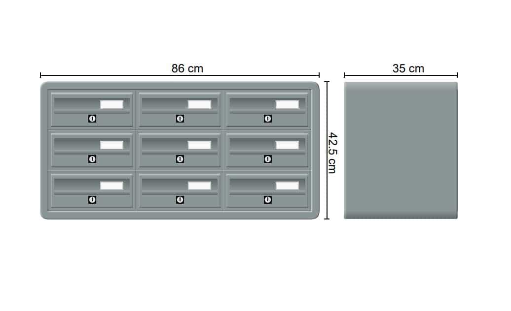 Tocco Di Italia Modular 270 Wall Mounted Post Boxes for Flats Anodized Silver