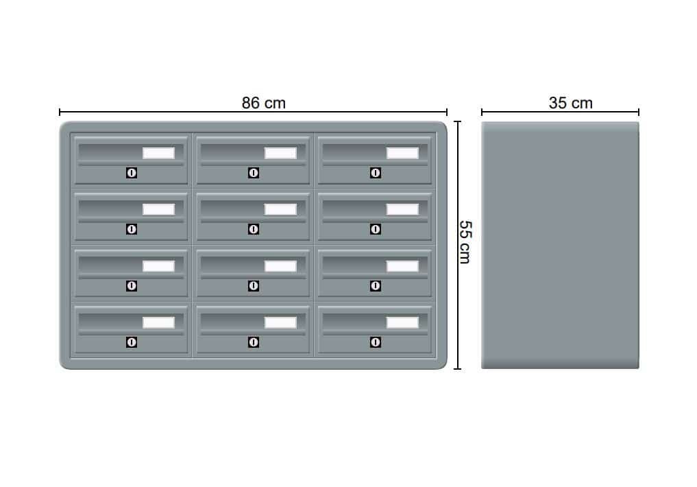 Tocco Di Italia Modular 270 Wall Mounted Letterboxes for Flats Anthracite Grey