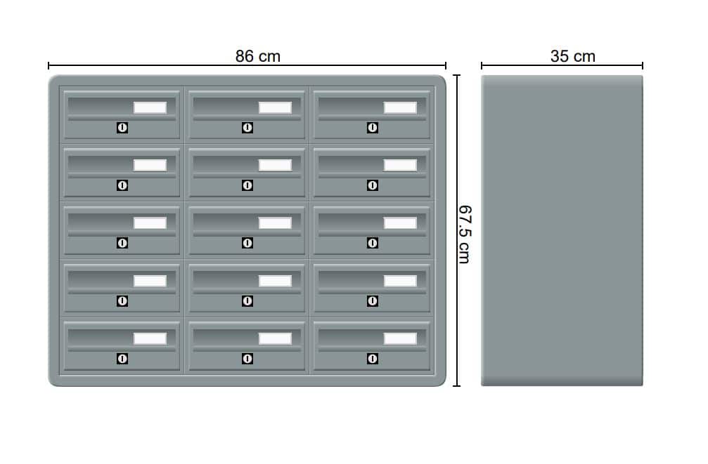 Tocco Di Italia Modular 270 Wall Mounted Post Boxes for Flats Anodized Silver