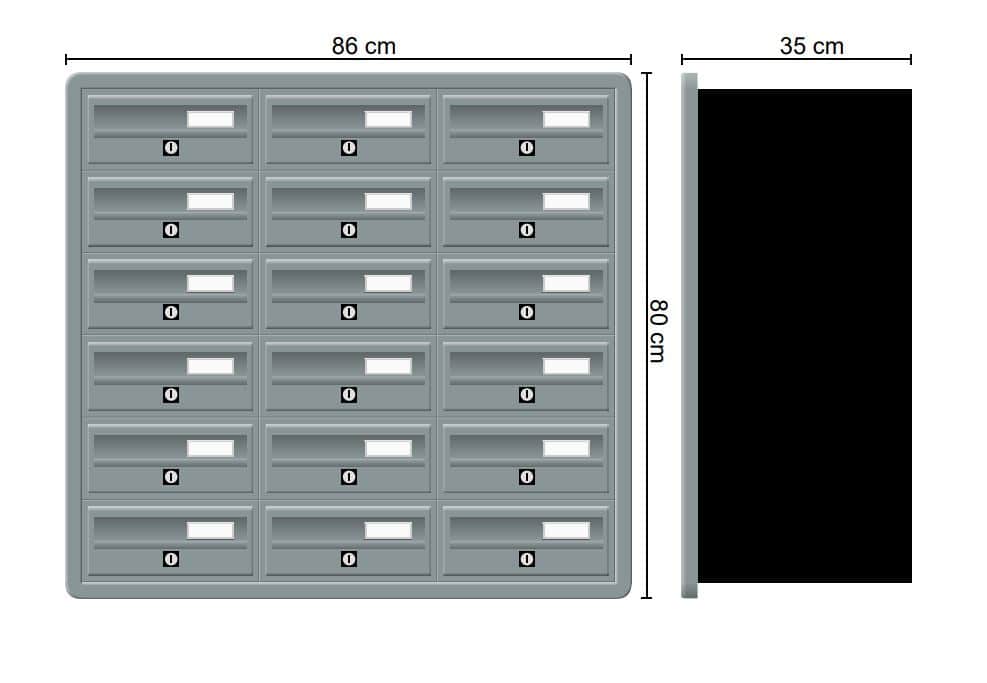 Tocco Di Italia Modular 270 Recess Mounted Post Boxes for Flats Anthracite Grey