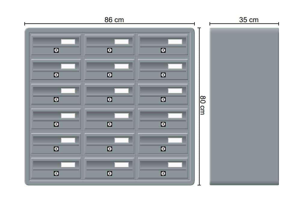 Tocco Di Italia Modular 270 Wall Mounted Letterboxes for Flats Anthracite Grey
