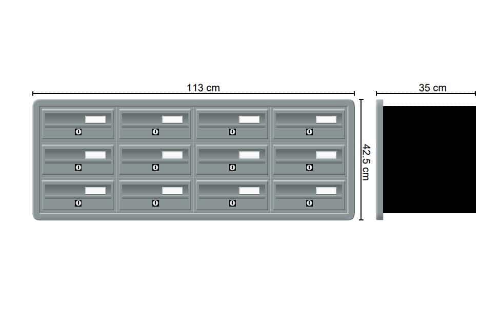 Tocco Di Italia Modular 270 Recess Mounted Post Boxes for Flats Anthracite Grey