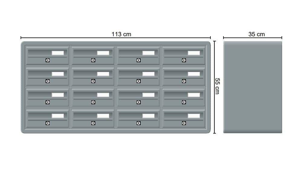 Tocco Di Italia Modular 270 Wall Mounted Post Boxes for Flats Anodized Silver