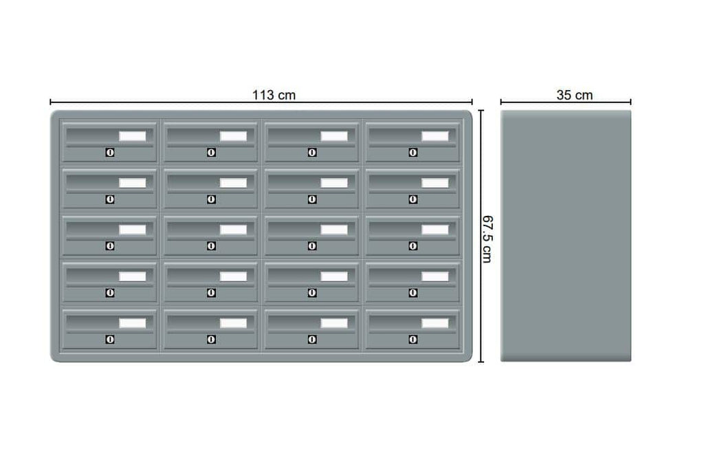 Tocco Di Italia Modular 270 Wall Mounted Letterboxes for Flats Anthracite Grey