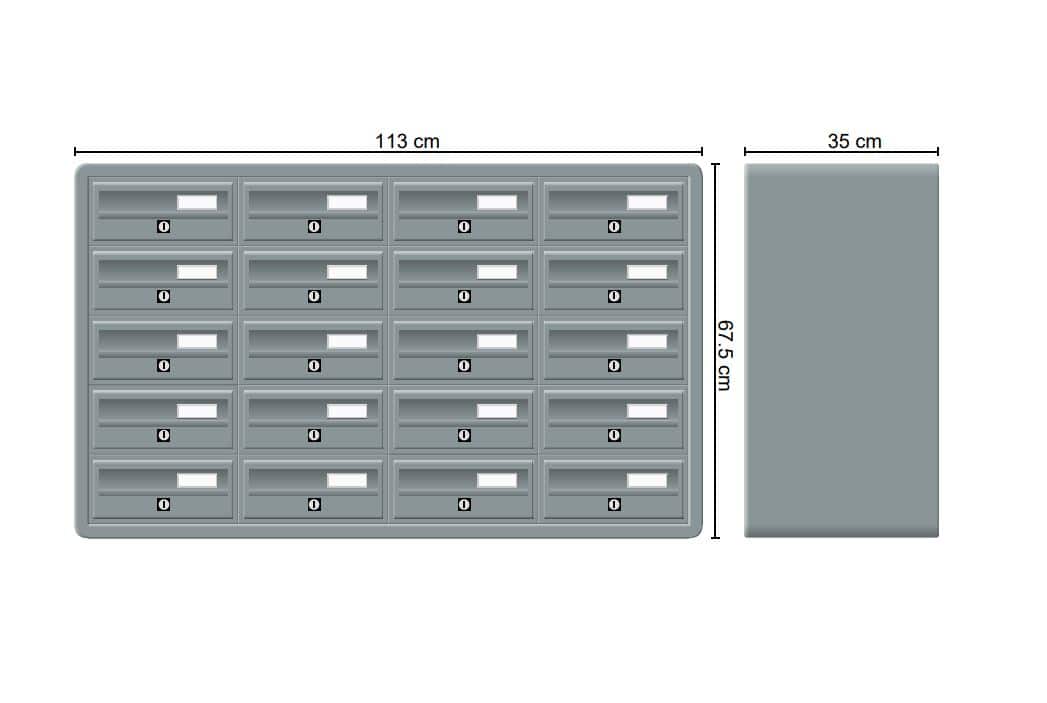 Tocco Di Italia Modular 270 Wall Mounted Letterboxes for Flats Anthracite Grey