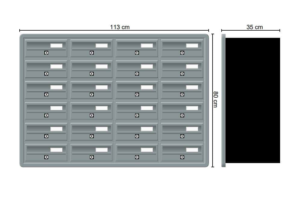 Tocco Di Italia Modular 270 Recess Mounted Post Boxes for Flats Anthracite Grey