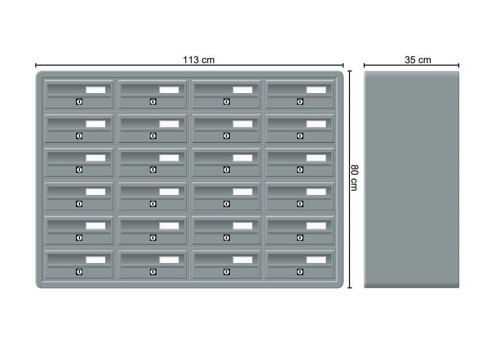 Tocco Di Italia Modular 270 Wall Mounted Letterboxes for Flats Anthracite Grey