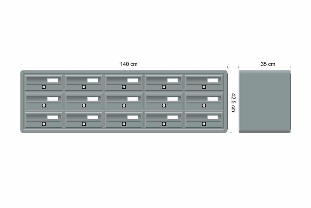 Tocco Di Italia Modular 270 Wall Mounted Letterboxes for Flats Anthracite Grey
